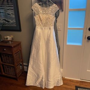 Micaela Loren Sheer Mesh and Satin Wedding Dress